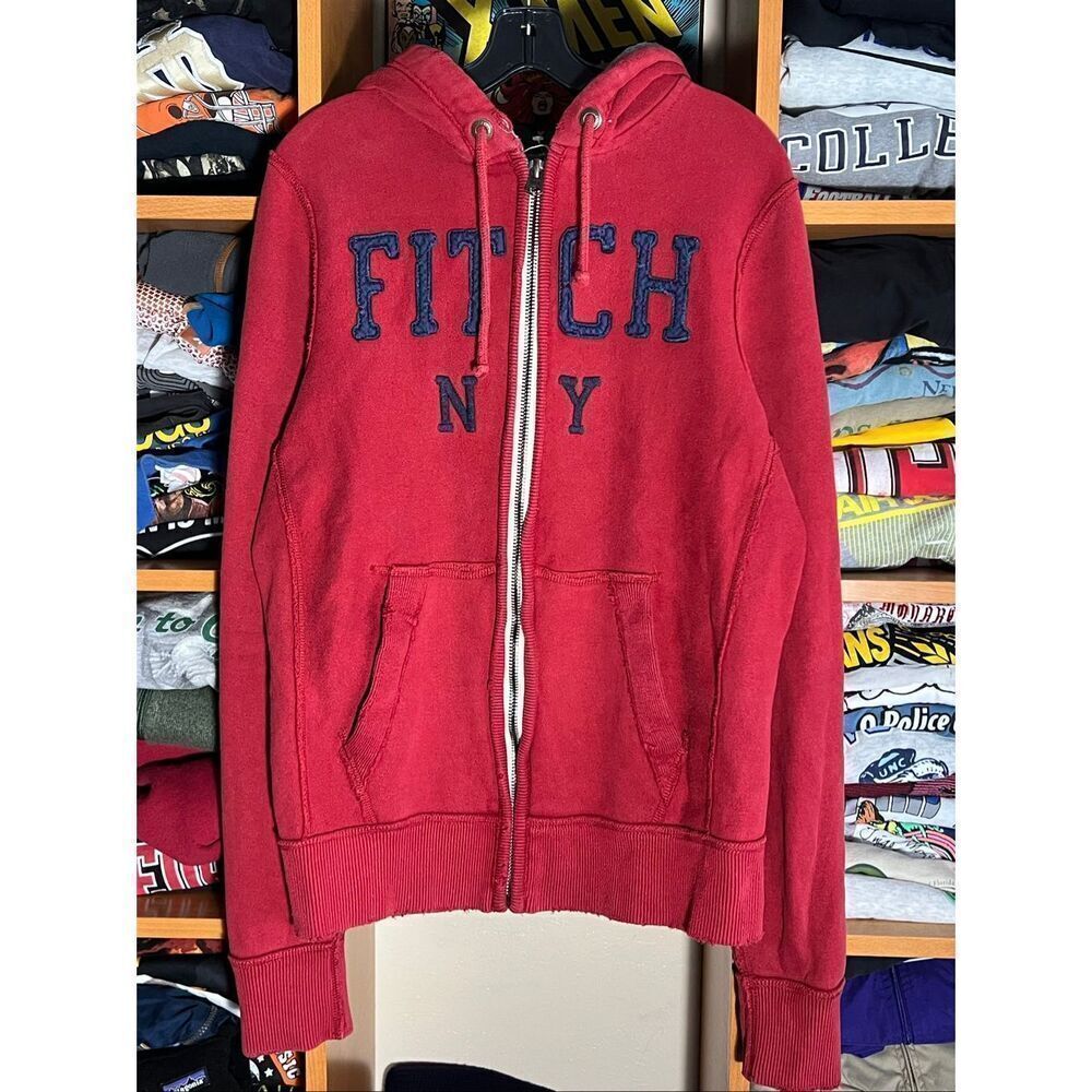 Abercrombie & Fitch Men’s Muscle Full Zip Distressed Stitch Hoodie